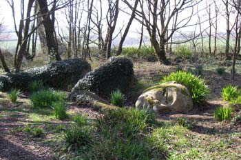 Living sculpture at Heligan - Mud Maid