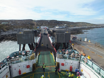 Ferry docking at Coll