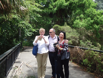 Amanda with Mark and Mia in Melbourne Botanic Gardens