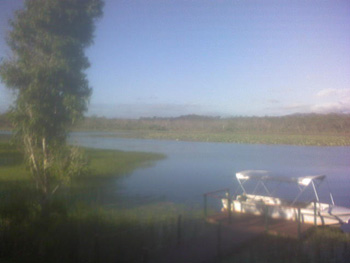 Rather milky view from the deck of the Lodge at Mareeba