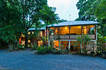 Red Mill House looking welcoming as dusk falls