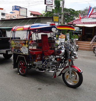 Tuctuc are common, especially in the cities. This one was more elaborate than most.