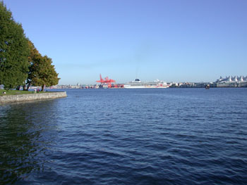 Cruise liner arriving at Coal Harbour