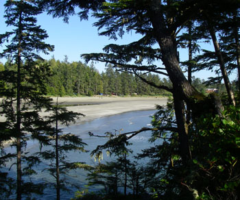 McKenzie Beach from our cabin balcony