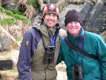 Nick & David waiting for the boat on Hornoya