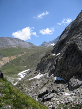 View from the Wallcreeper site at Roche Pellier back towards the Refuge de Saut