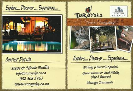 Toroyaka Bush Camp details