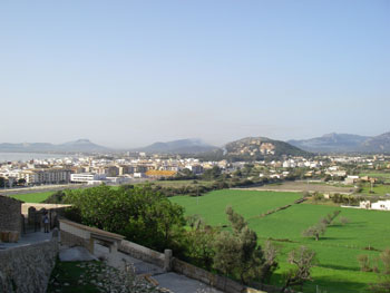 Port de Pollenca and Pollenca old town from the finca at the foot of the Boquer Valley