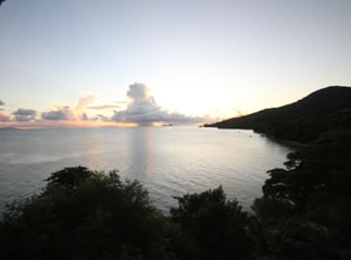 Sunset from our balcony at Coco de Mer