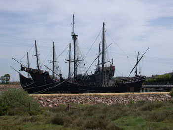 Life size replicas of Columbus voyage boats