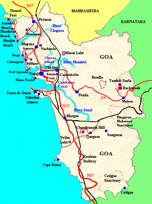 Карта гоа индия с городами на русском - 90 фото